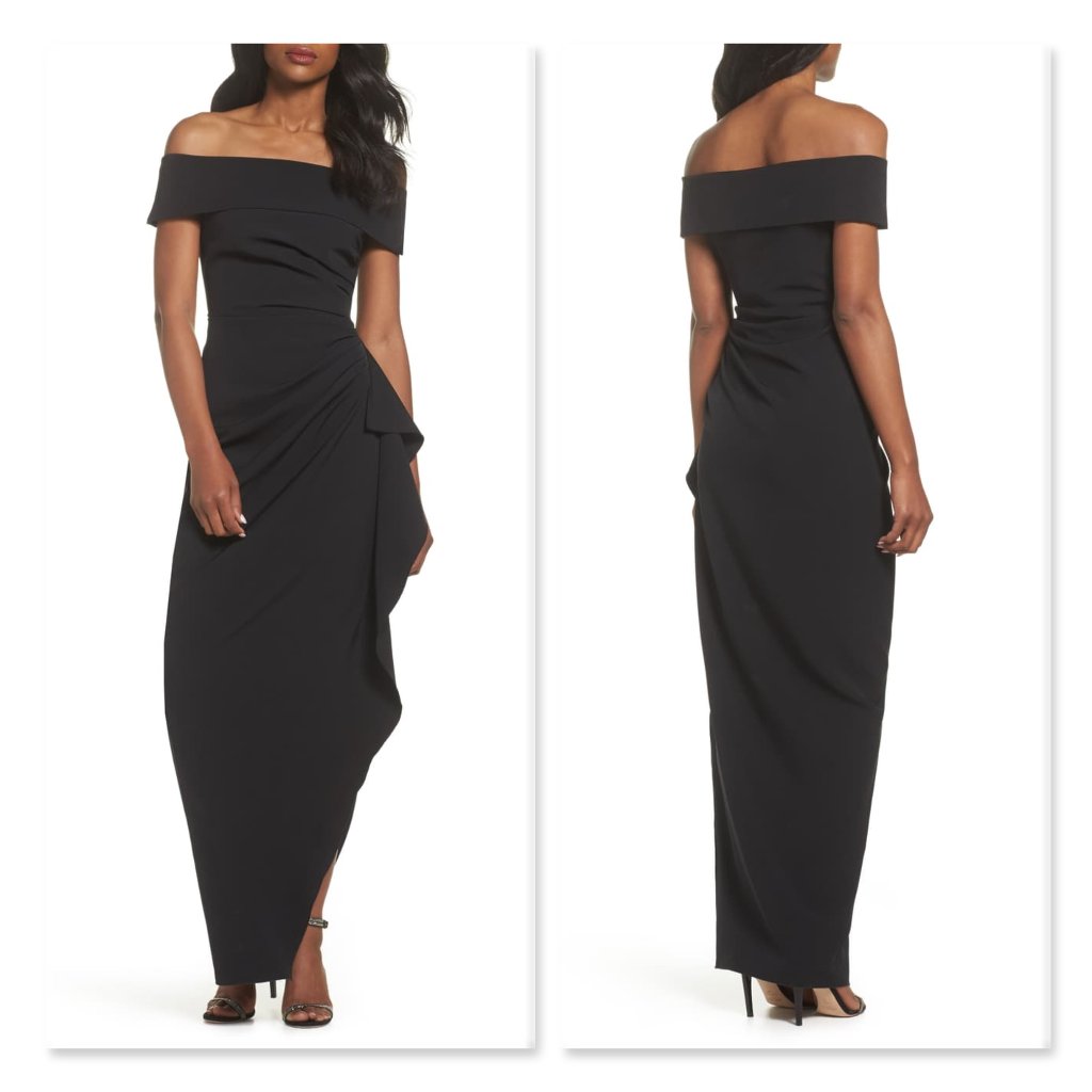 Vince Camuto Off The Shoulder Crepe Gown Sz 12
